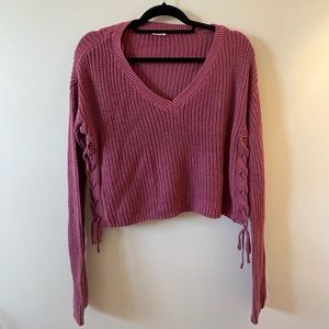 Pink cropped sweater